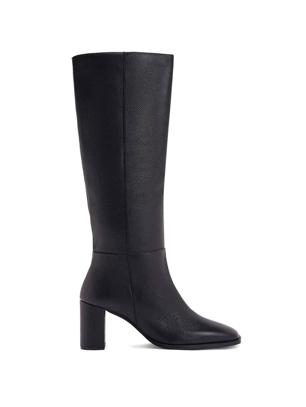 Lia Black Leather Knee High Slouch Boots | BT61 - view 2