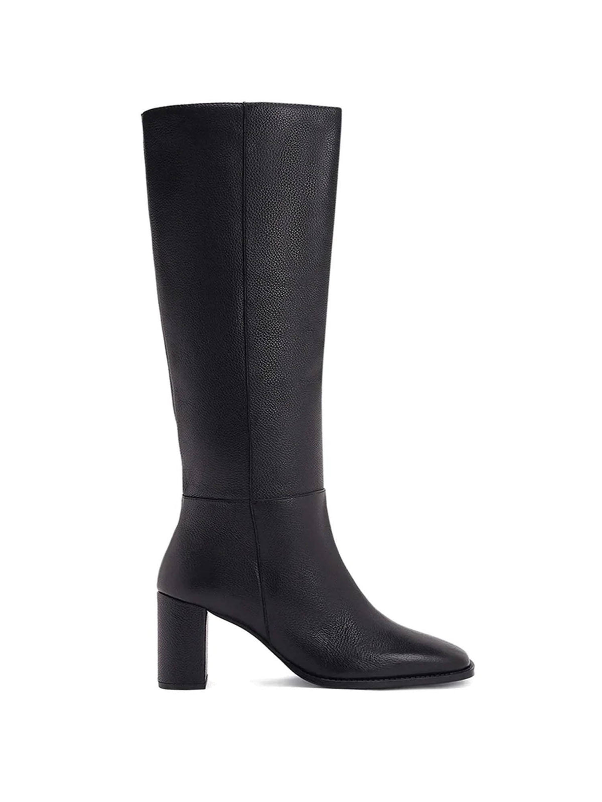 Lia Black Leather Knee High Slouch Boots | BT61 - view 2