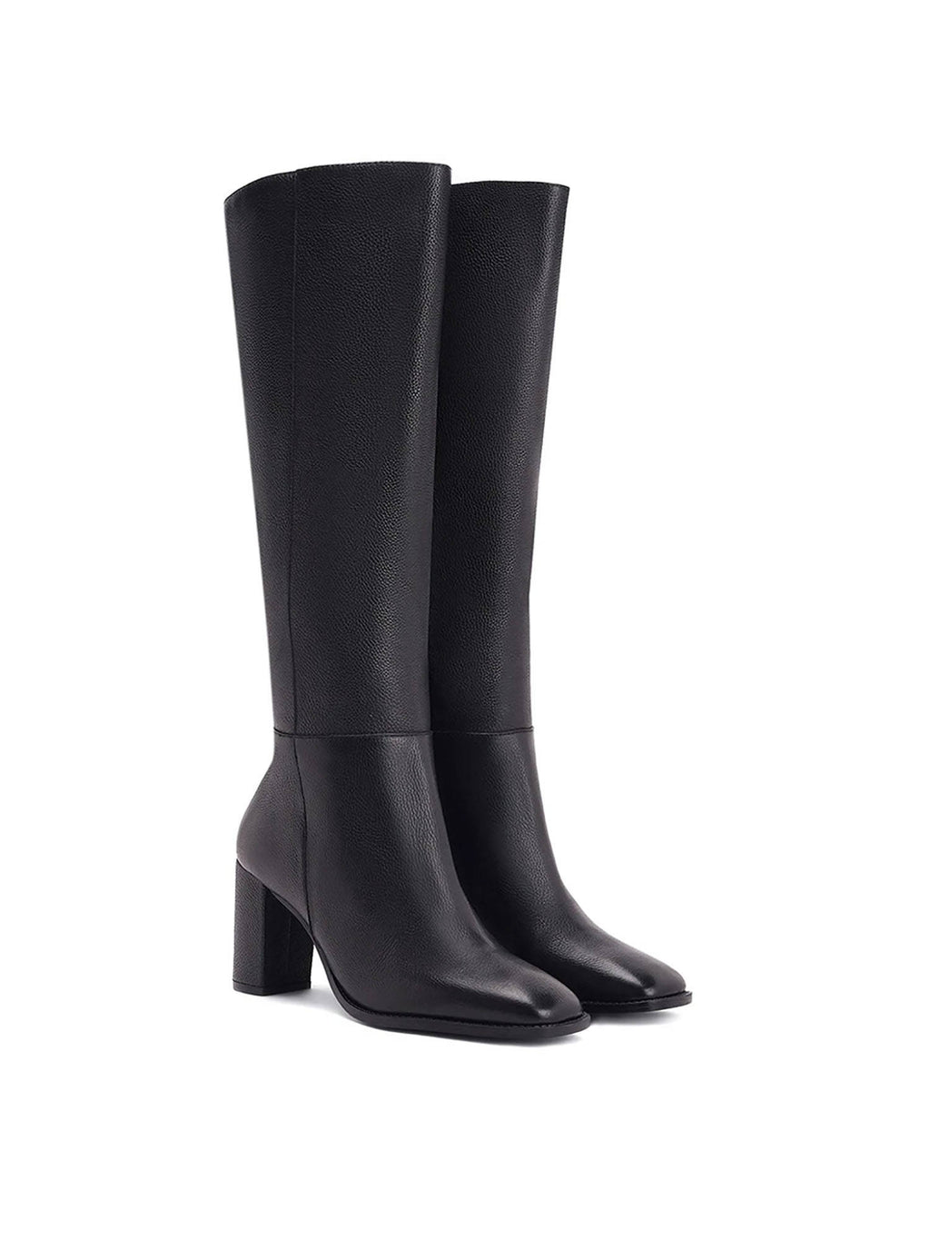 Lia Black Leather Knee High Slouch Boots | BT61 - view 3