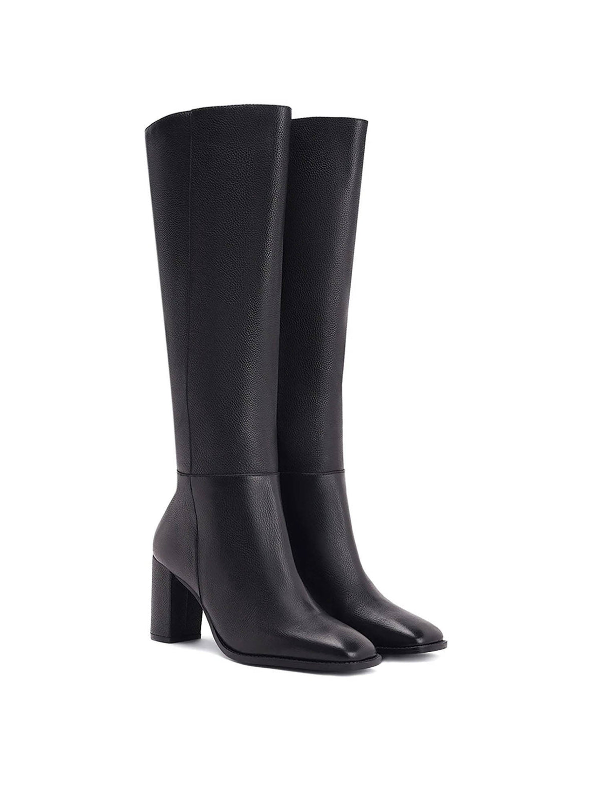 Lia Black Leather Knee High Slouch Boots | BT61 - view 3