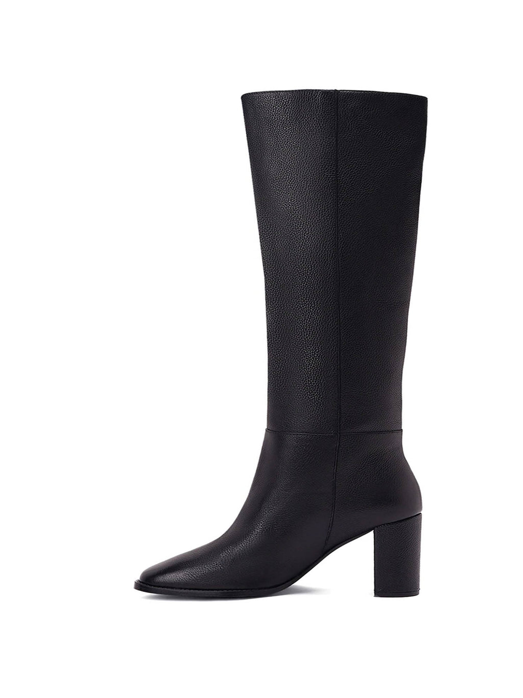 Lia Black Leather Knee High Slouch Boots | BT61 - view 4