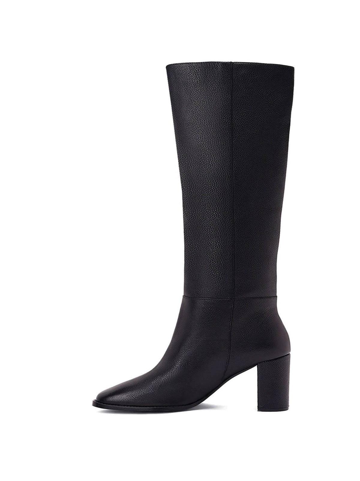 Lia Black Leather Knee High Slouch Boots | BT61 - view 4