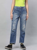Women Blue Cotton Jeans | ST23 - view 1