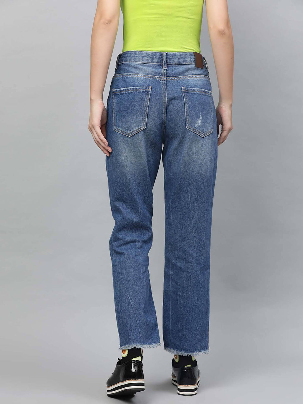 Women Blue Cotton Jeans | ST23 - view 3