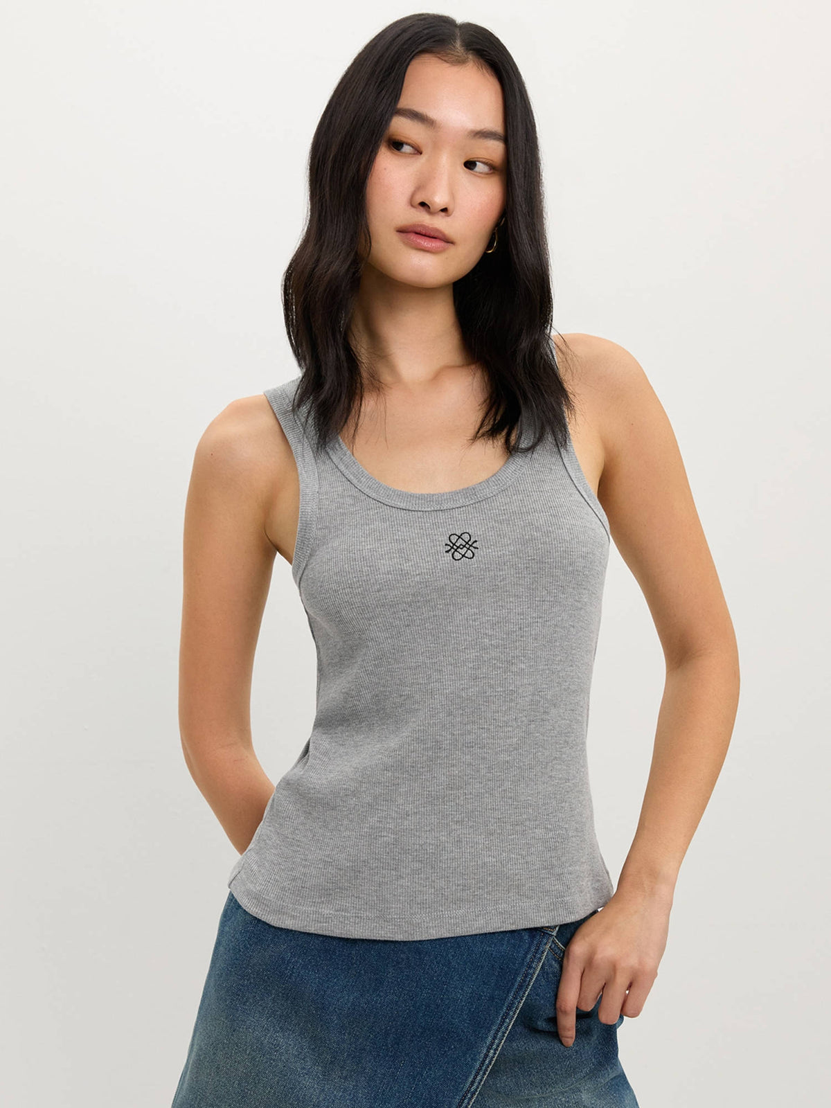 Ribbed Logo Tank Top - Black | TT98 - view 12
