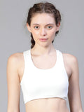 Off -White Solid Full Coverage Sports Bra Non Padded Non Wired Sports Bra | sb09 - view 1