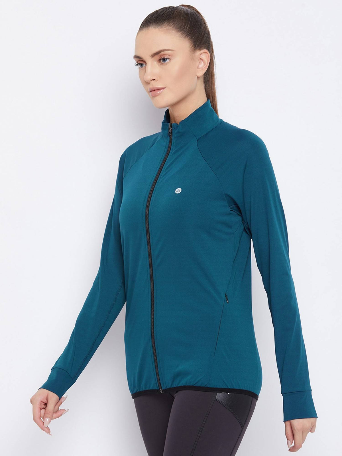 Women Teal Zipper Dry Fit Outdoor Jacket | JK12 - view 3
