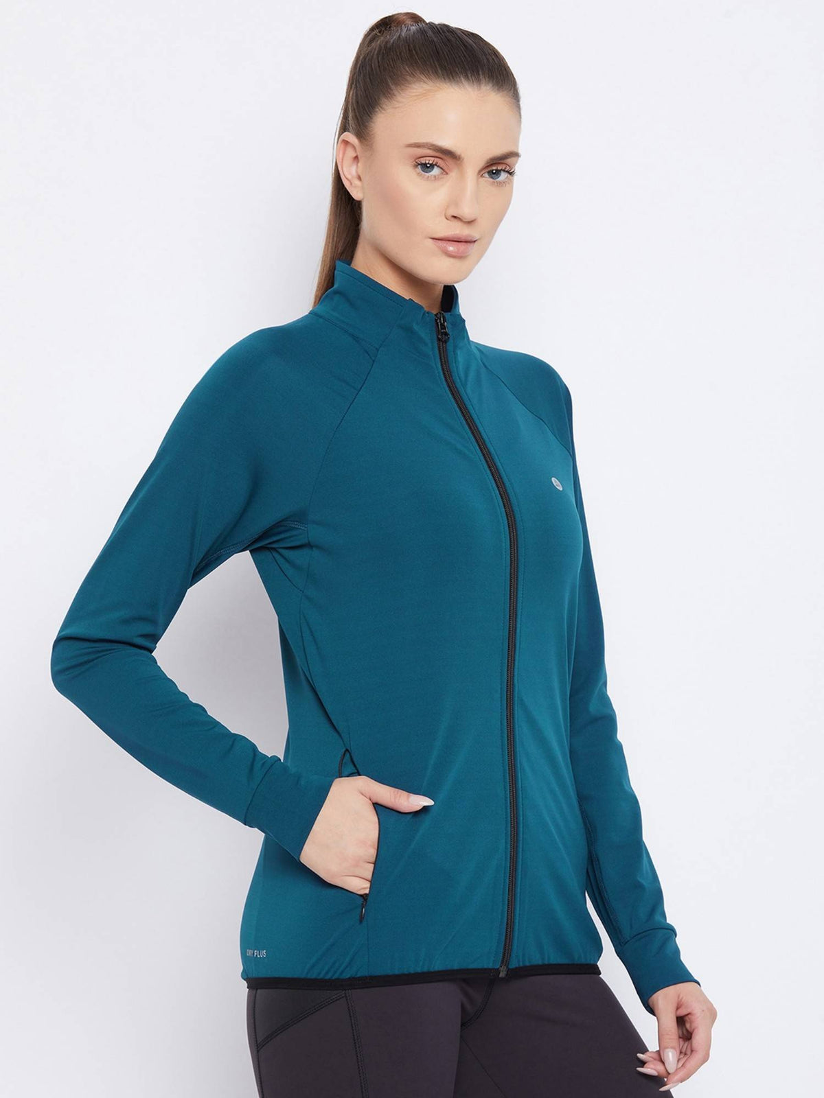 Women Teal Zipper Dry Fit Outdoor Jacket | JK12 - view 4