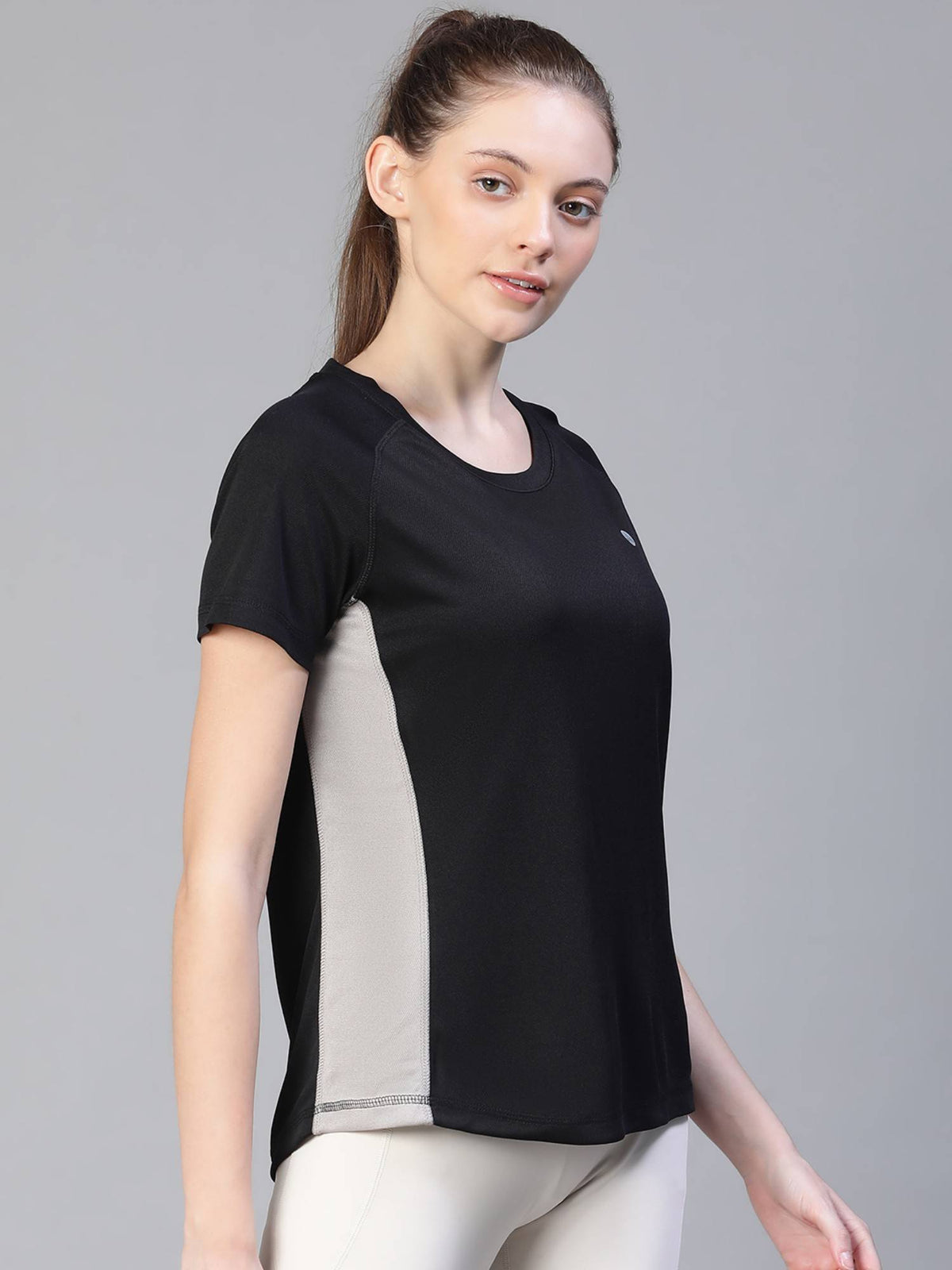 Women Black Lightweight Quick Dry Running Fitness Sports T-Shirt | TT89 - view 3