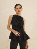 Florence Peplum Top - Black | pt51 - view 1