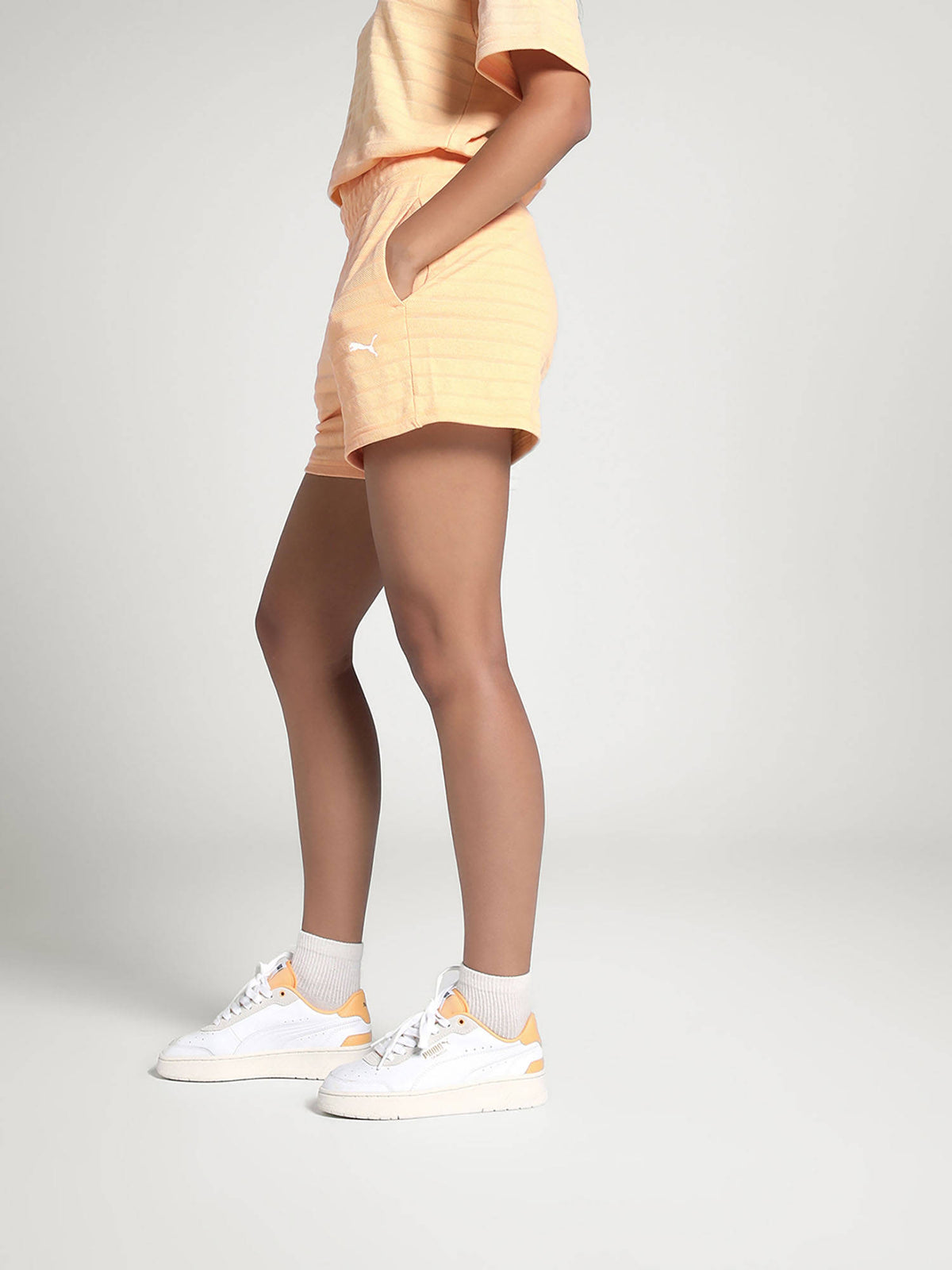 Orange Self Design Regular Fit Shorts - view 2