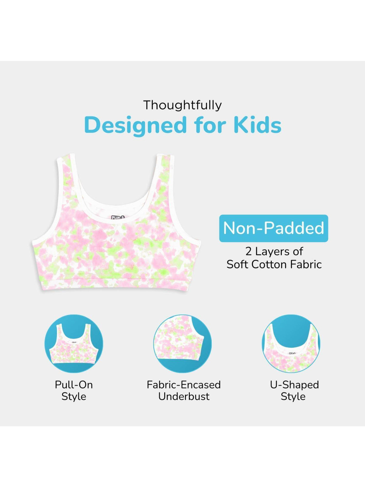 U-Shaped Double Layered Sports Bra - (Pack of 3) | sb09 - view 3