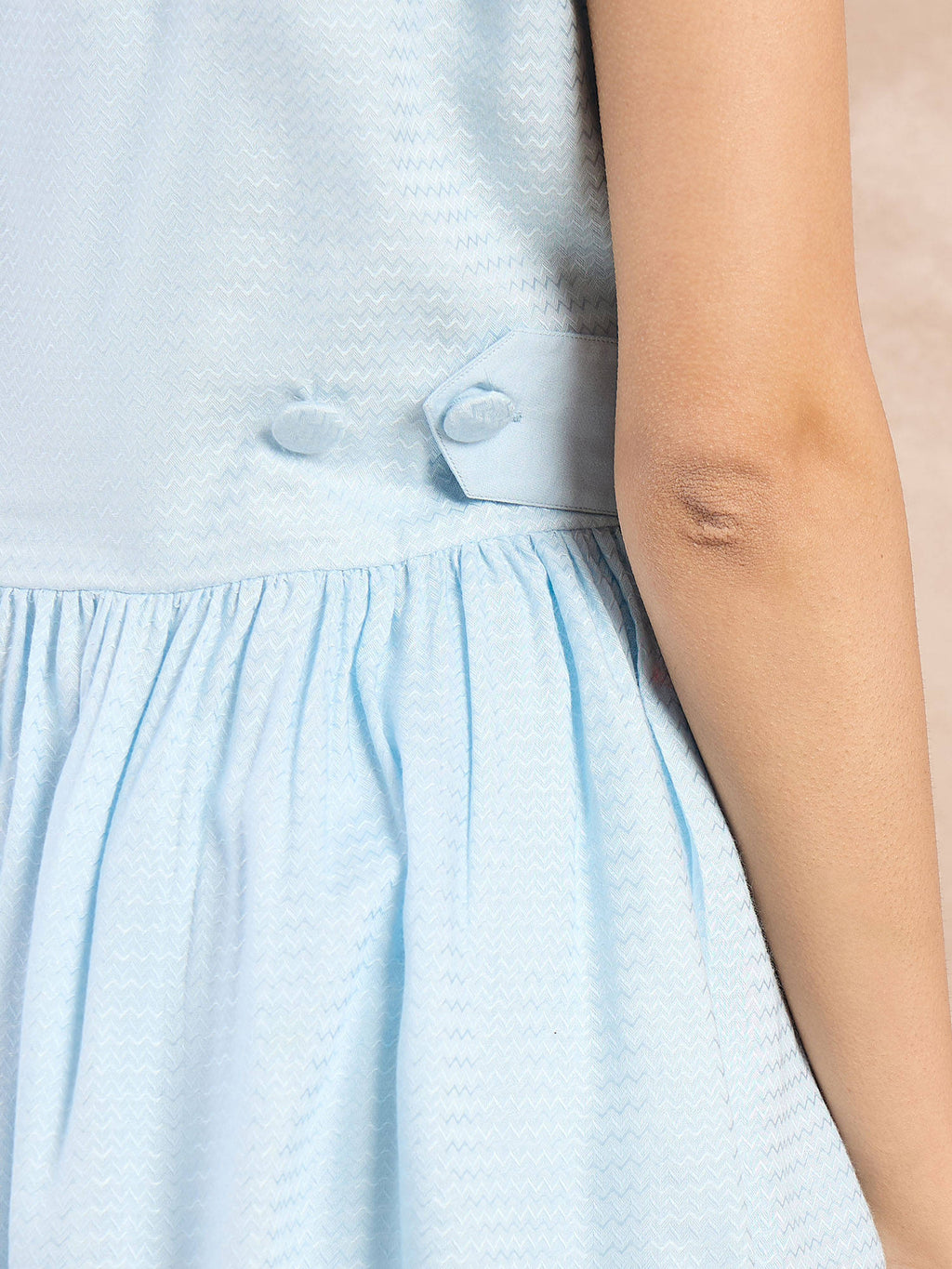 White Herringbone Peplum Top | pt51 - view 14