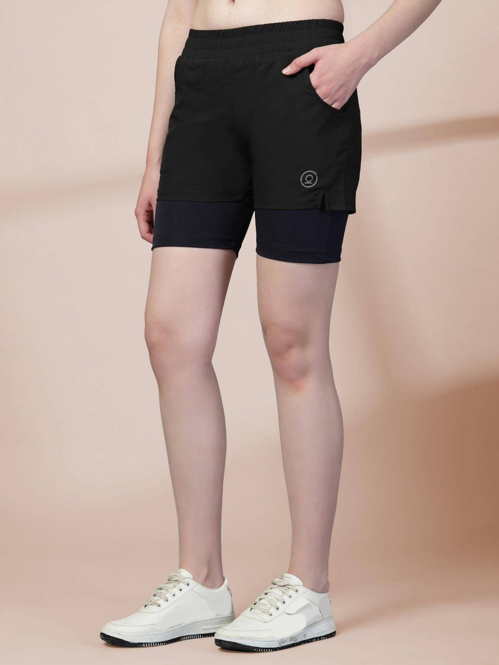 Double Layered Shorts For Women - Black - view 6