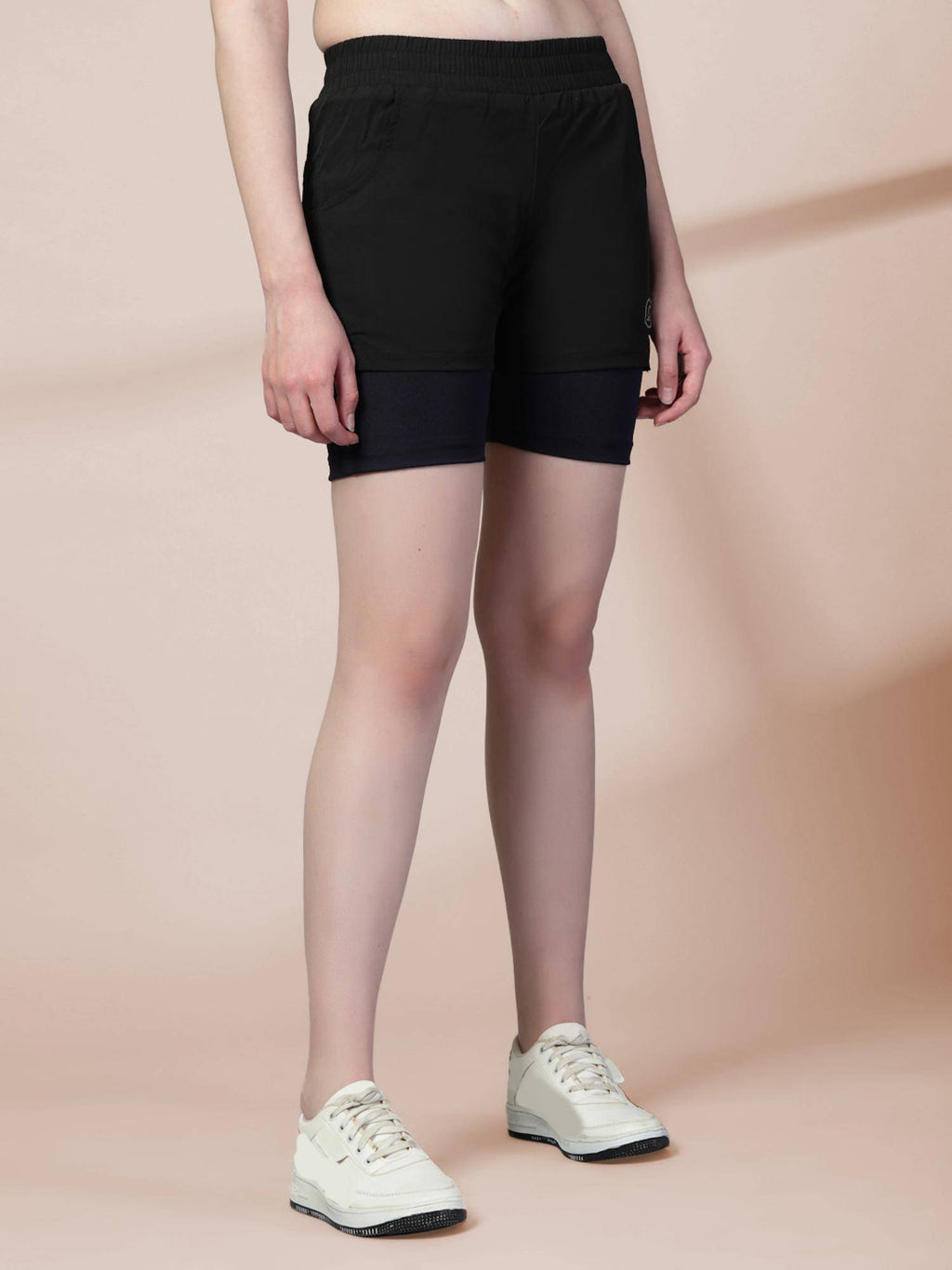 Double Layered Shorts For Women - Black - view 7