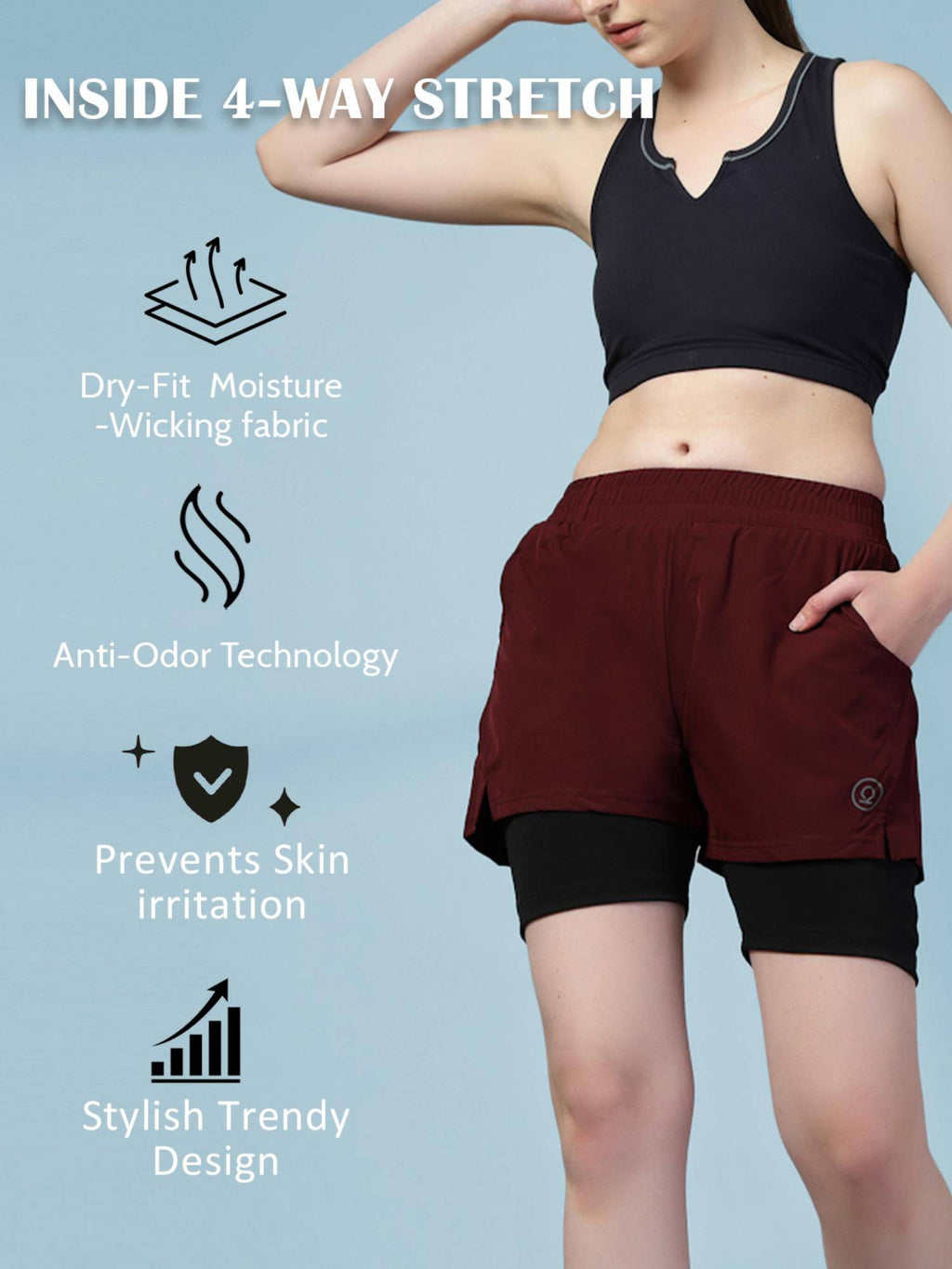 Double Layered Shorts for Women - view 2