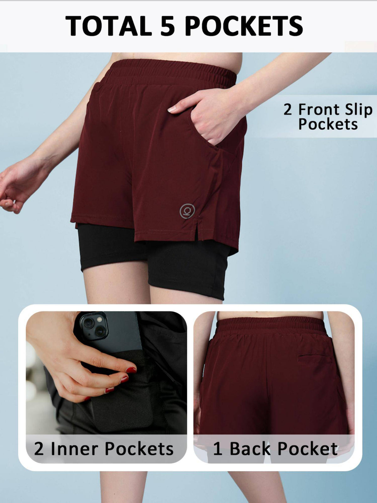 Double Layered Shorts for Women - view 3