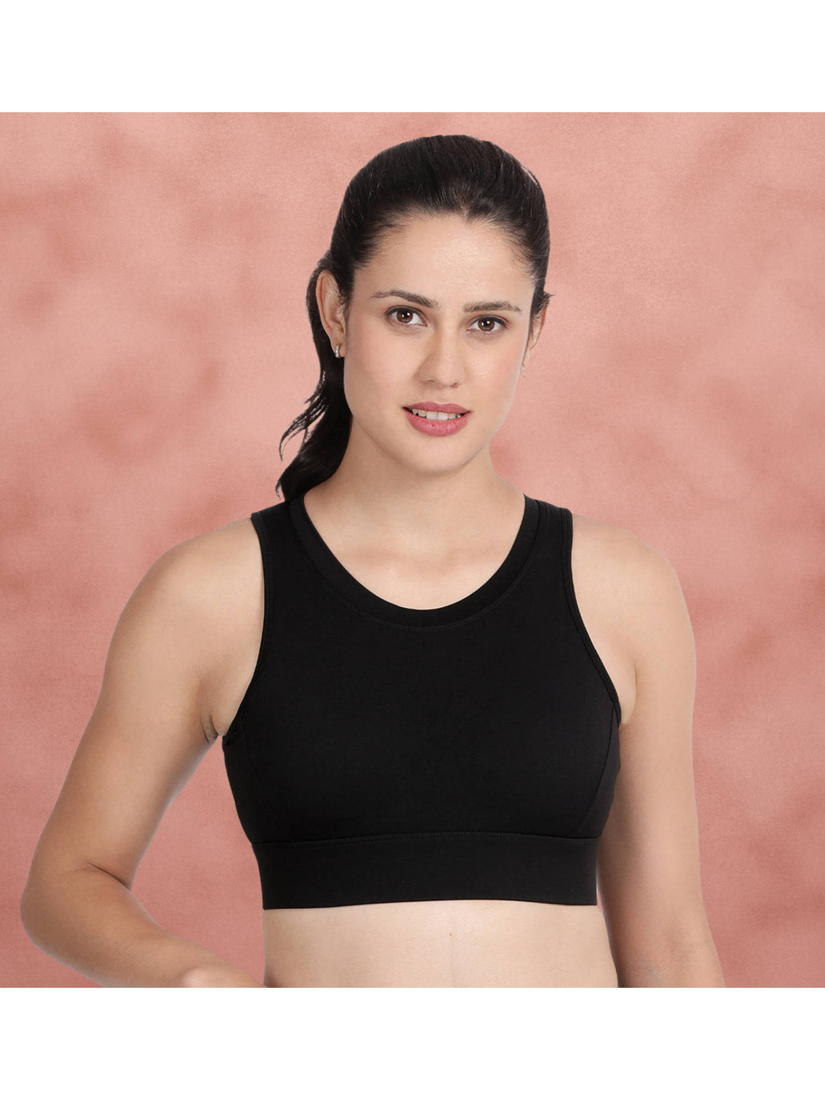 Bright Pink Medium Impact Criss Cross Padded Sports Bra | sb09 - view 11
