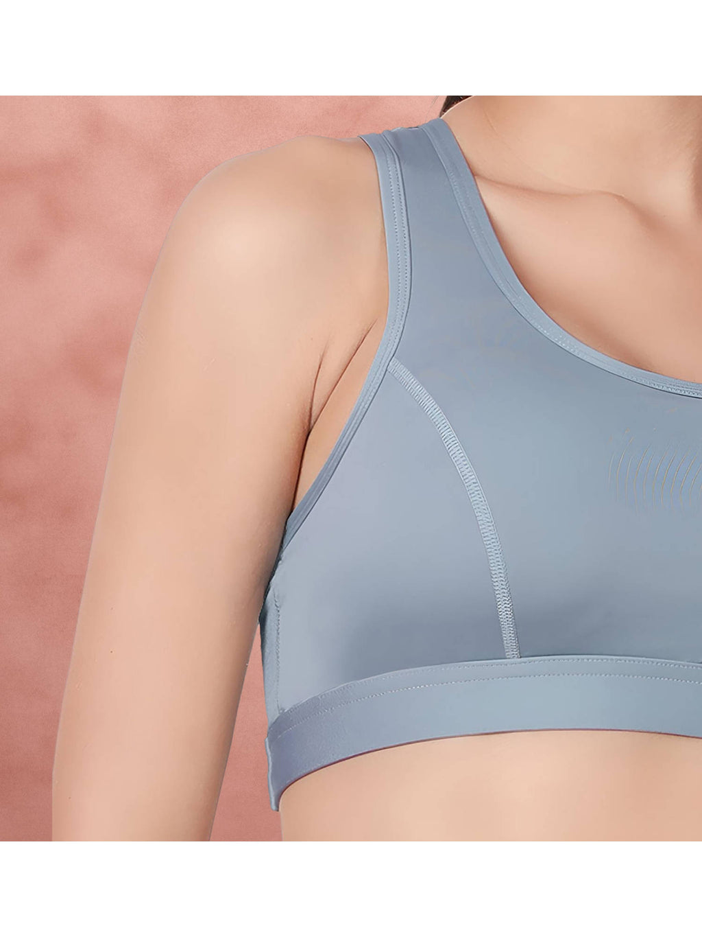 Windsurfer Blue Mesh Back Panel Low Impact Sports Bra | sb09 - view 4