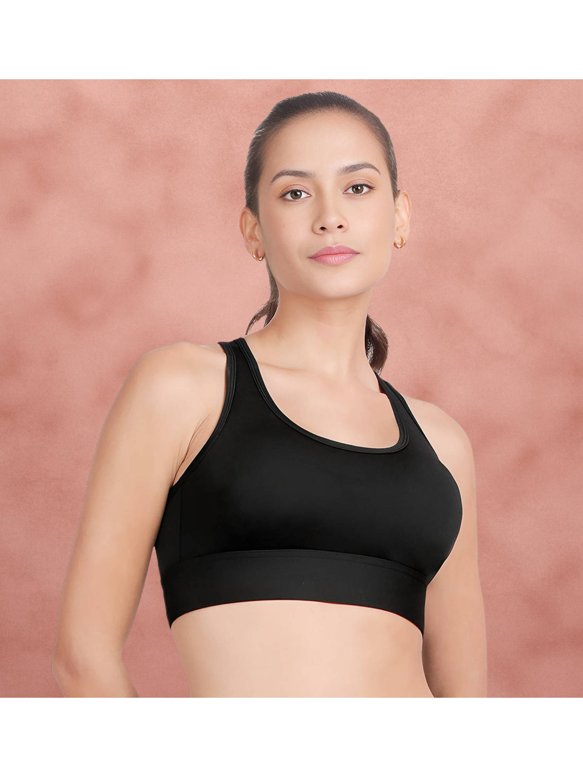 Black Beauty Removable Padding Low Impact Sports Bra | sb09 - view 1