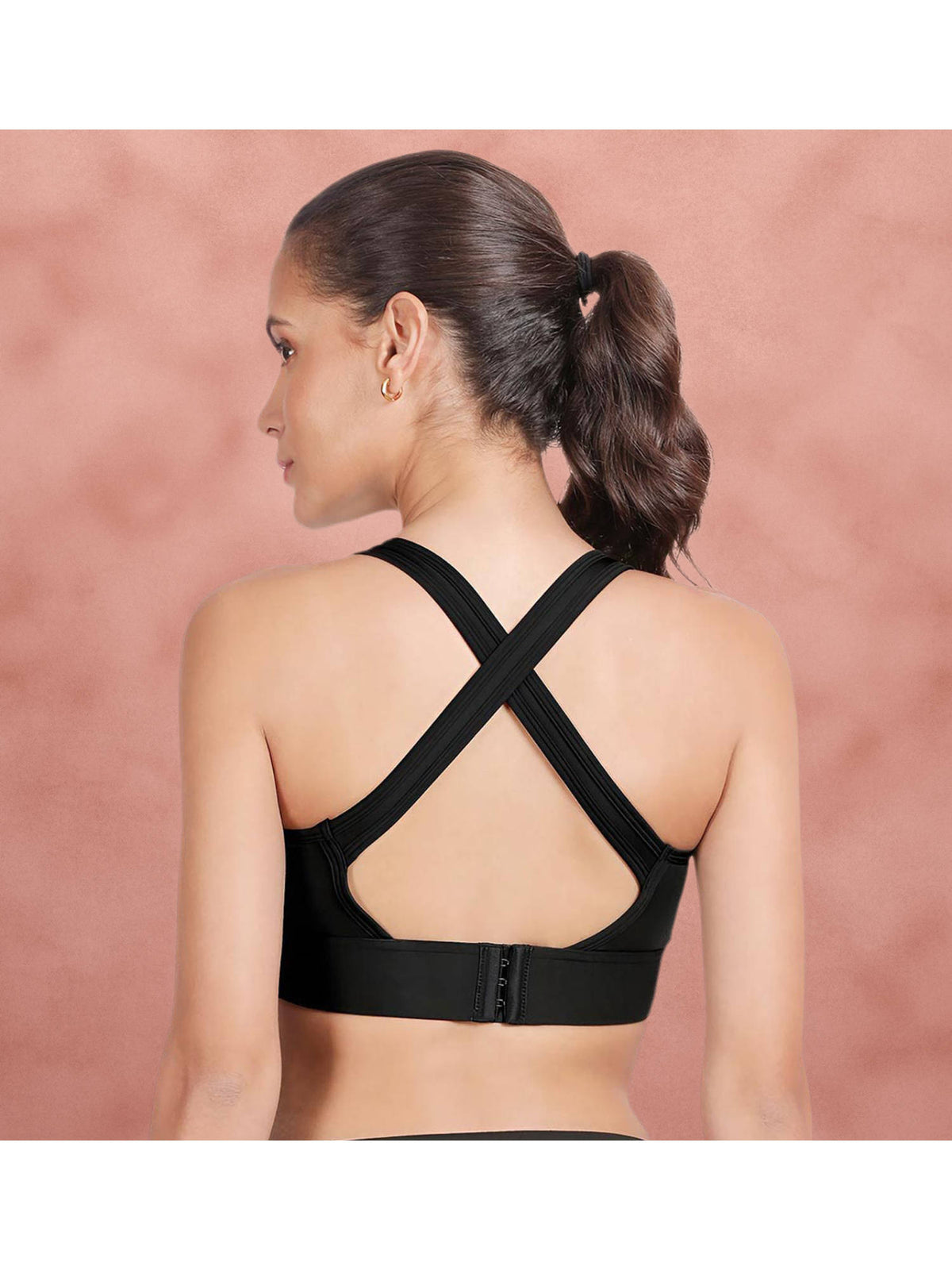 Black Beauty Removable Padding Low Impact Sports Bra | sb09 - view 2