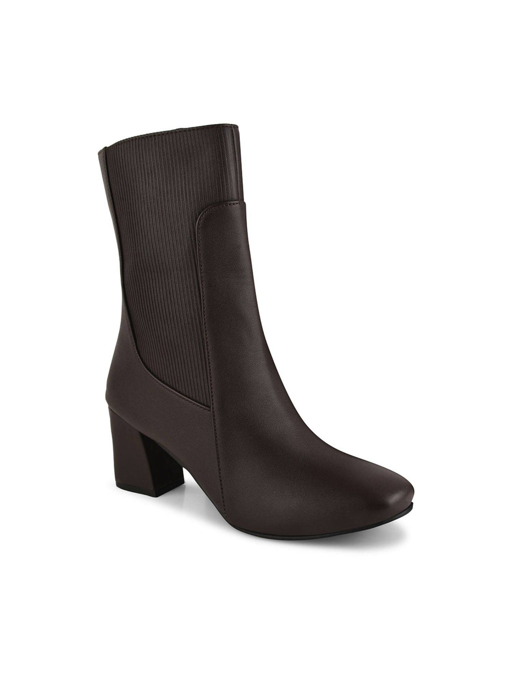 Ankle Length Brown Block Heel Boots | BT61 - view 2