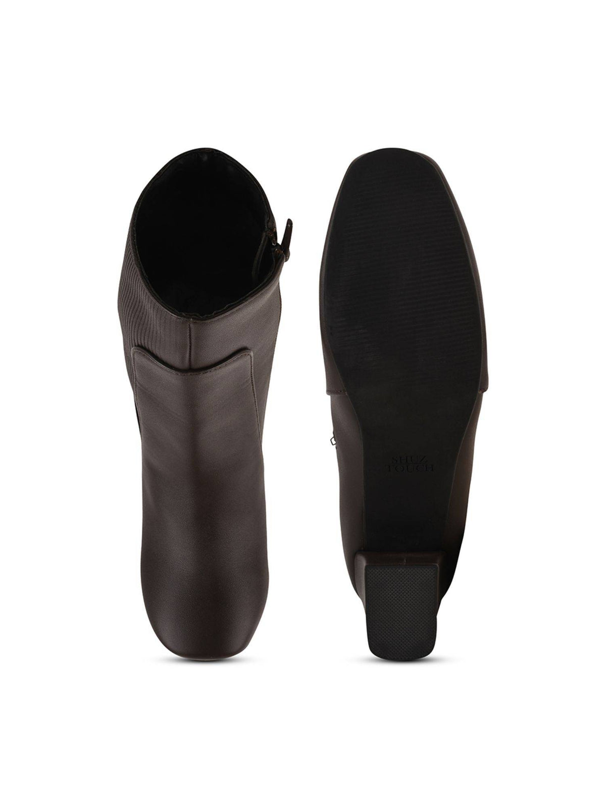 Ankle Length Brown Block Heel Boots | BT61 - view 4