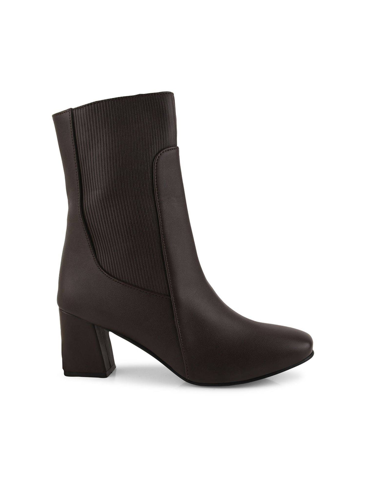 Ankle Length Brown Block Heel Boots | BT61 - view 6