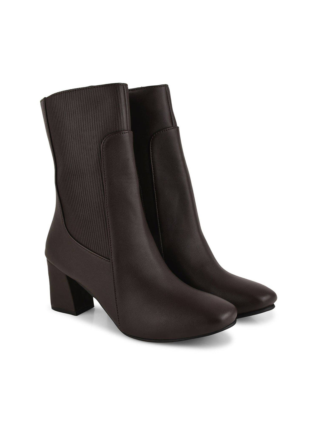 Ankle Length Brown Block Heel Boots | BT61 - view 7