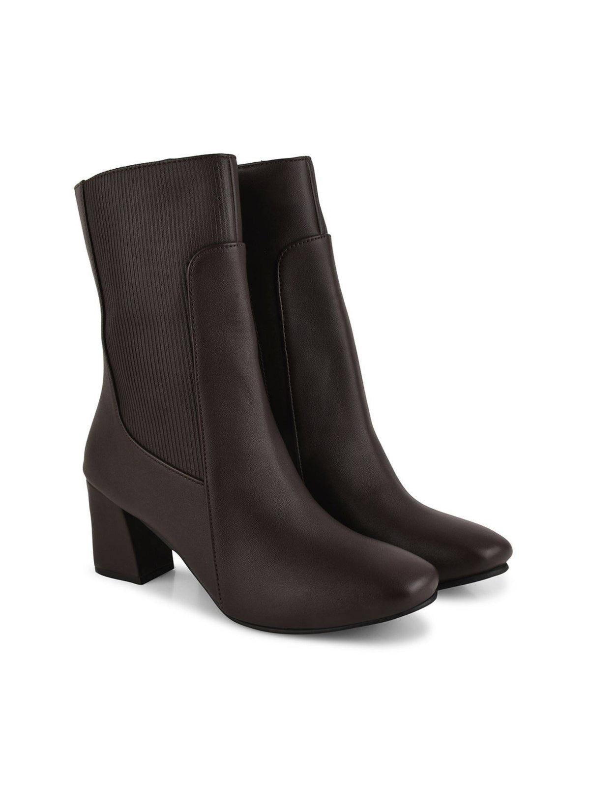 Ankle Length Brown Block Heel Boots | BT61 - view 7