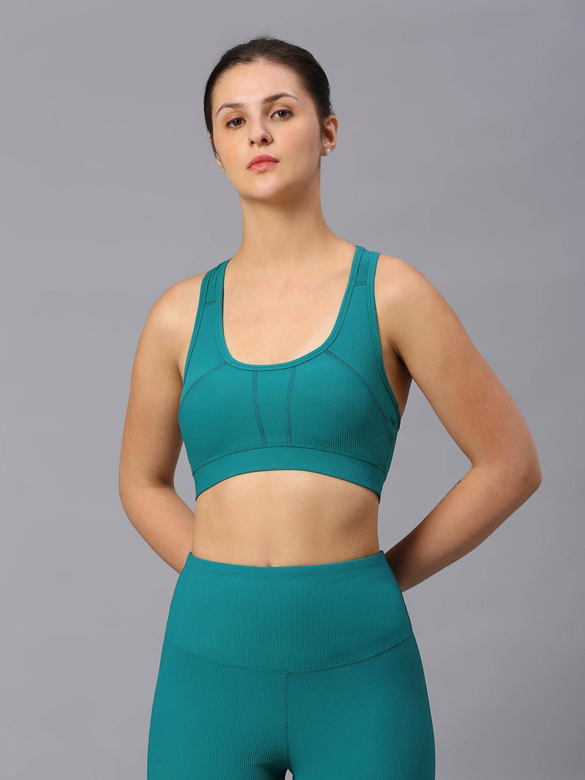 Strive Rib Sports Bra Green | sb09 - view 1