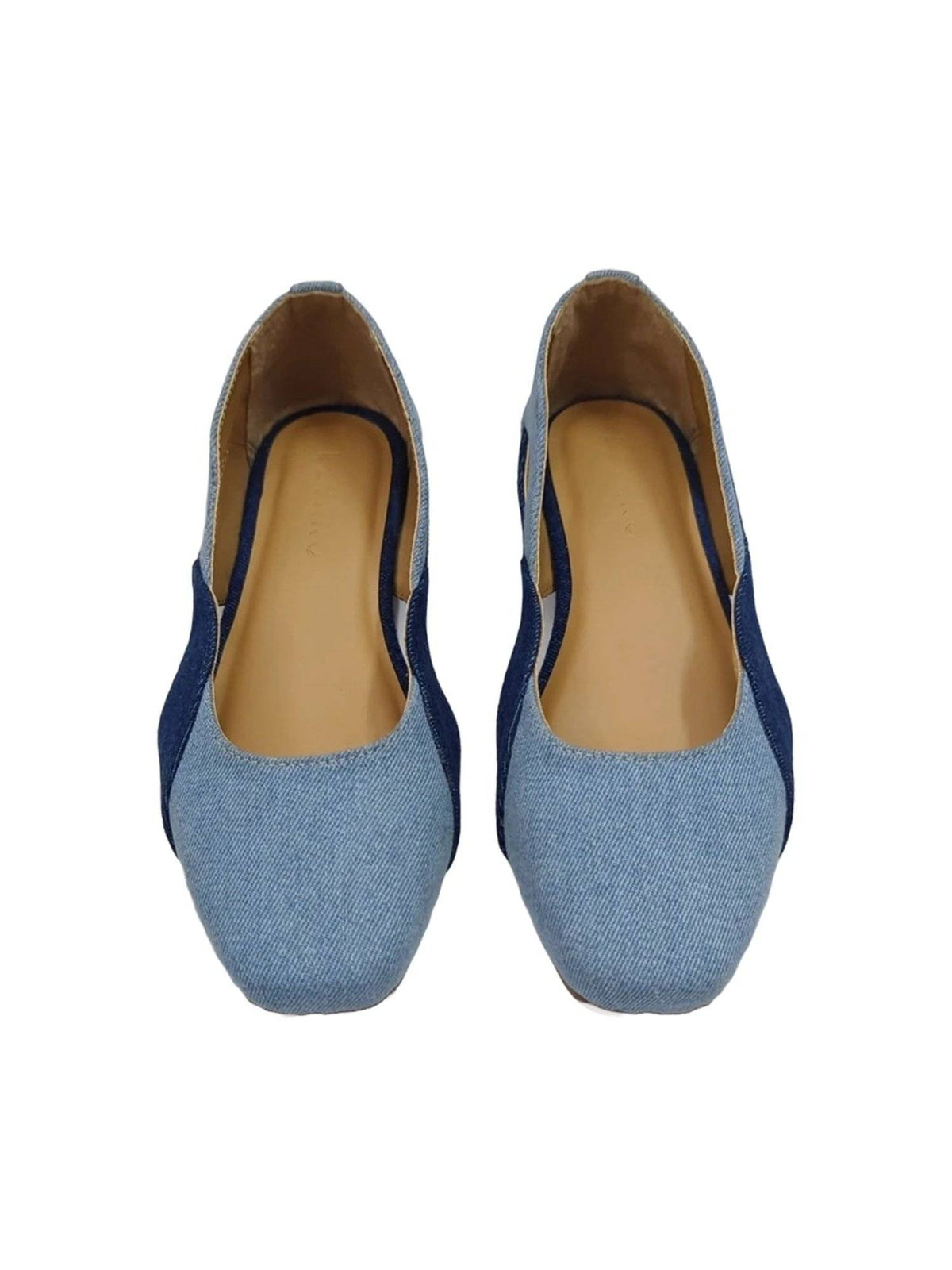 Wave Cut Out Blue Denim Ballerinas | F61 - view 3