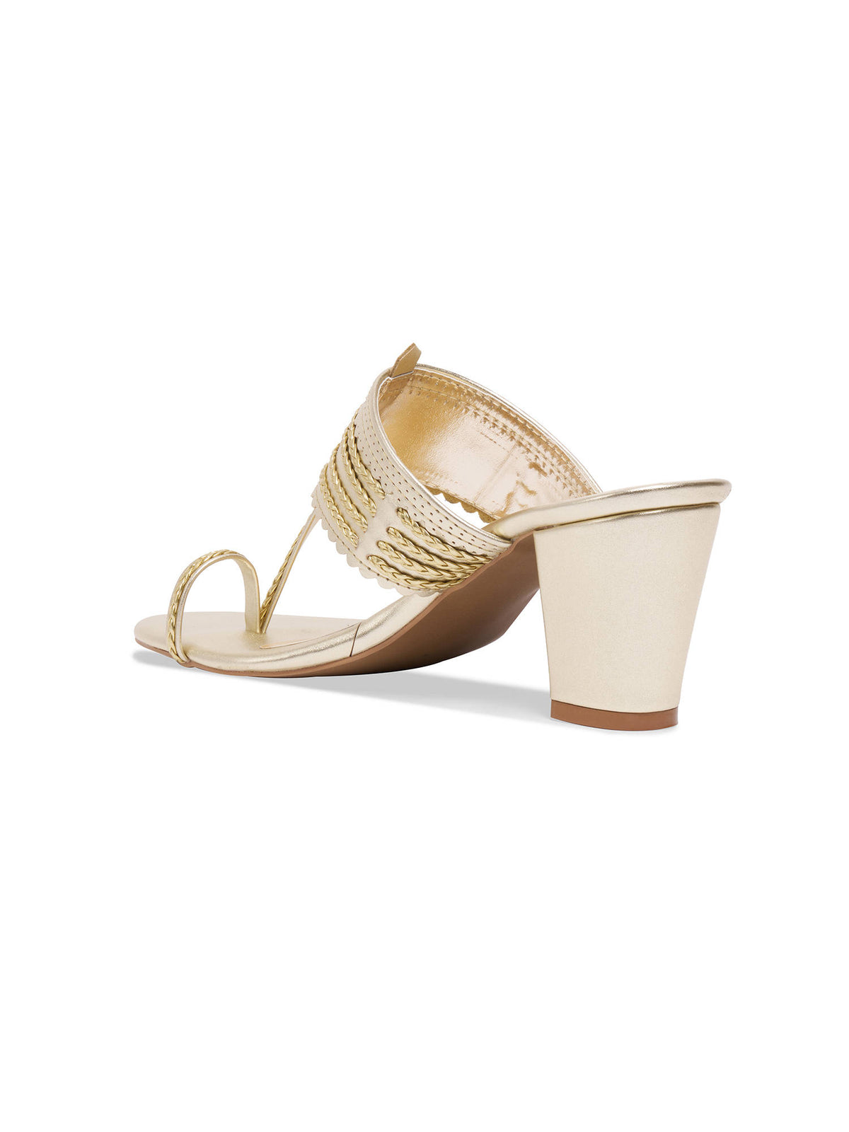 Shayaa Heeled Kolhapuri Gold | H78 - view 5