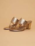 Shayaa Heeled Kolhapuri Gold | H78 - view 7