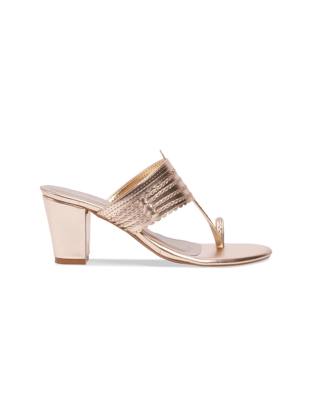 Shayaa Heeled Kolhapuri Gold | H78 - view 9