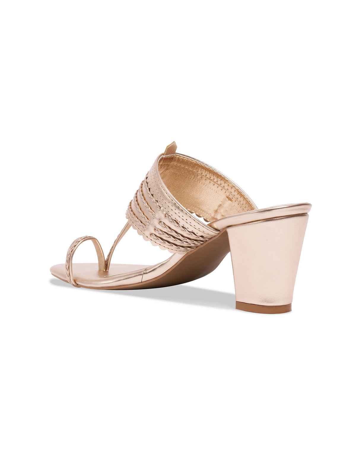 Shayaa Heeled Kolhapuri Gold | H78 - view 11