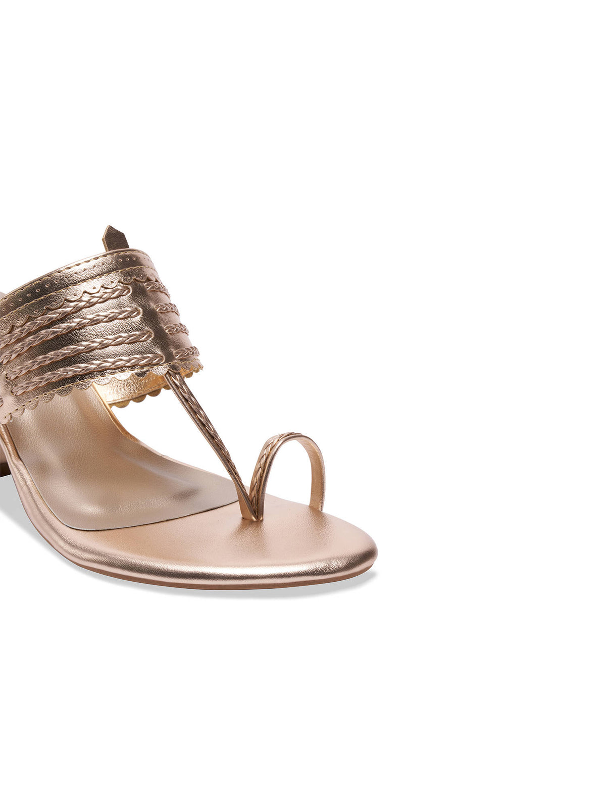 Shayaa Heeled Kolhapuri Gold | H78 - view 12