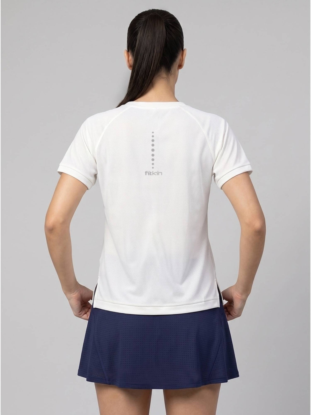 Women’S White Gym Active T-Shirt with Side Slit | TT89 - view 5