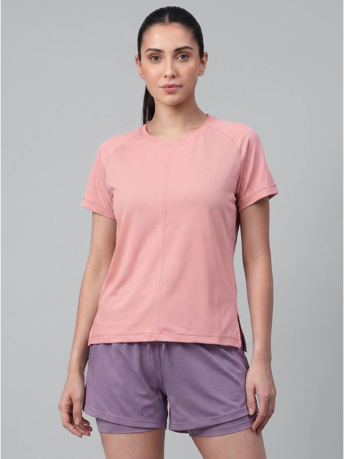 Women’S Black Gym Active T-Shirt with Side Slit | TT89 - view 15