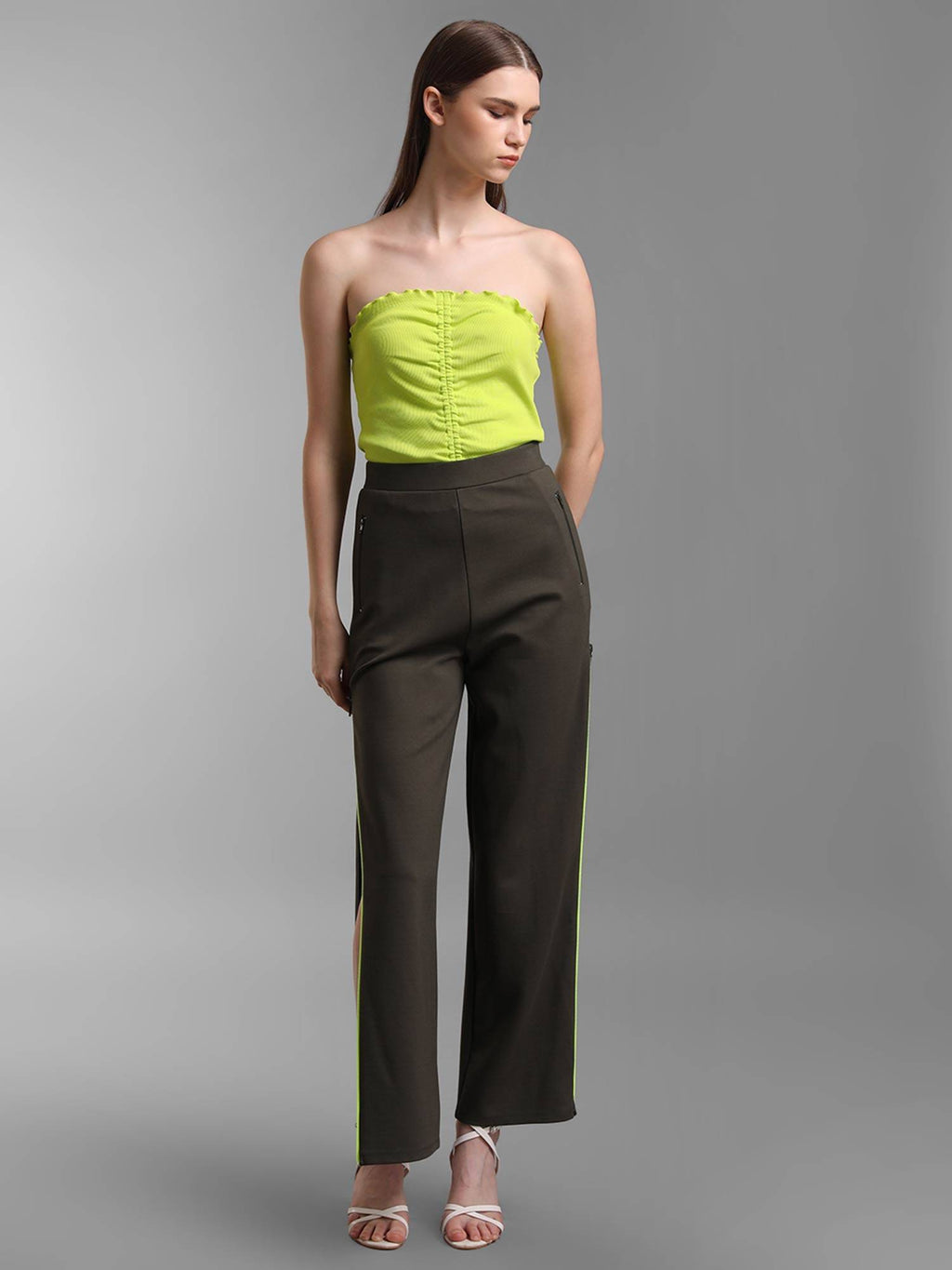 Neon Front Ruched Tube Top | TT90 - view 2