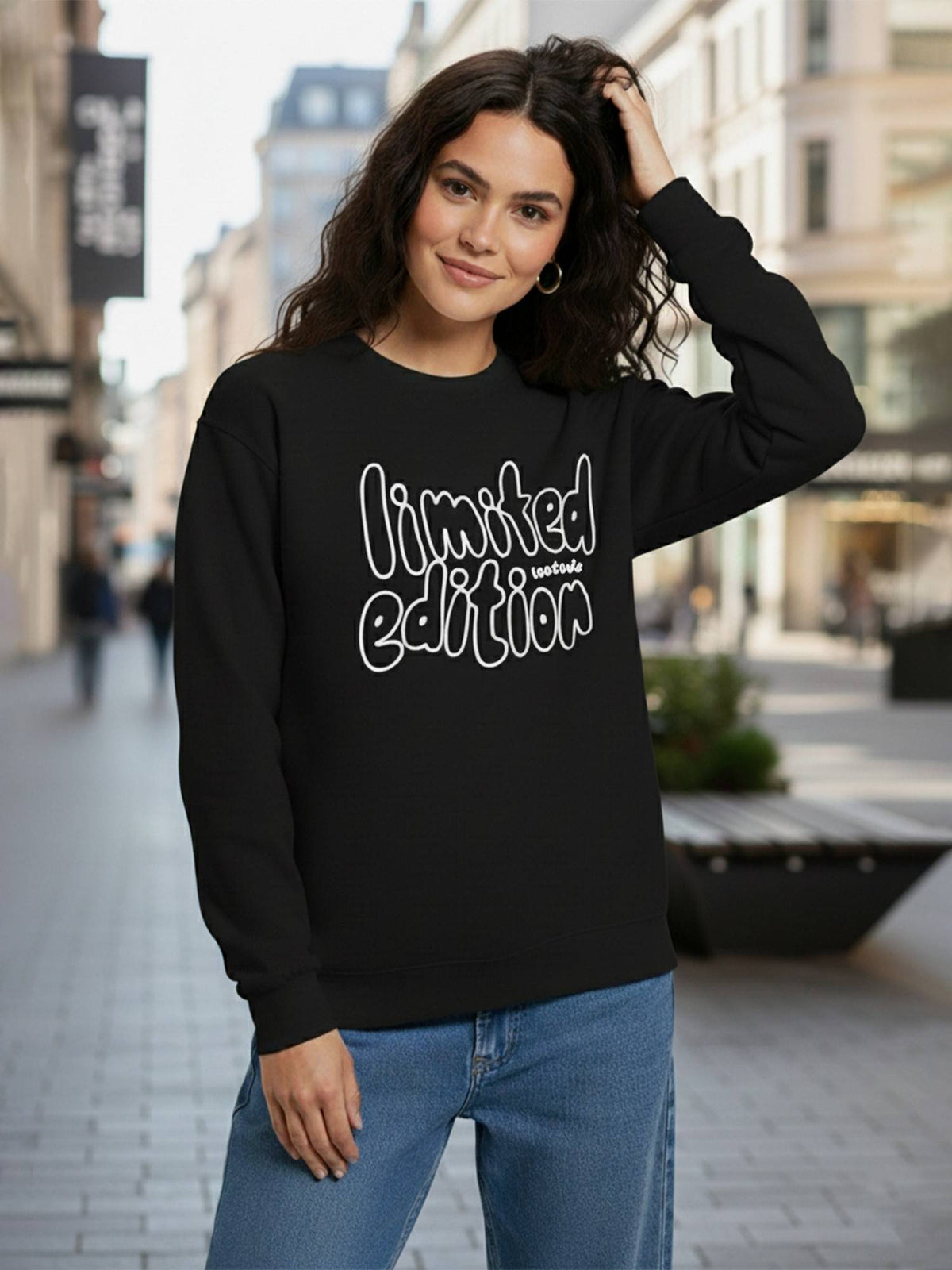 Women Boyfriend Fit Black Full Sleeve Round Neck T-Shirt | PW43 - view 2
