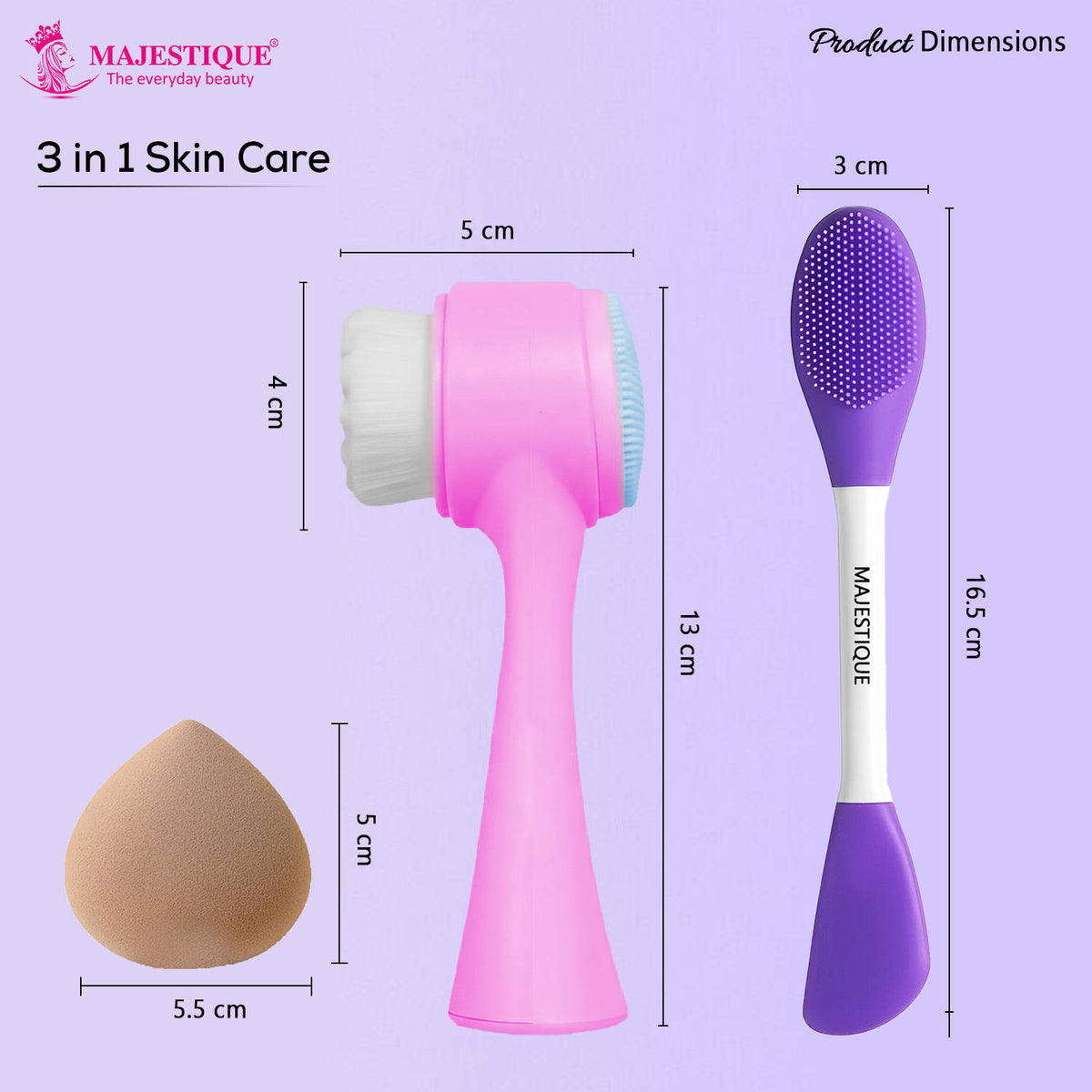 3 In 1 Skin Care Set With Facial Cleansing Brush & Beauty Blender | T32 - view 2