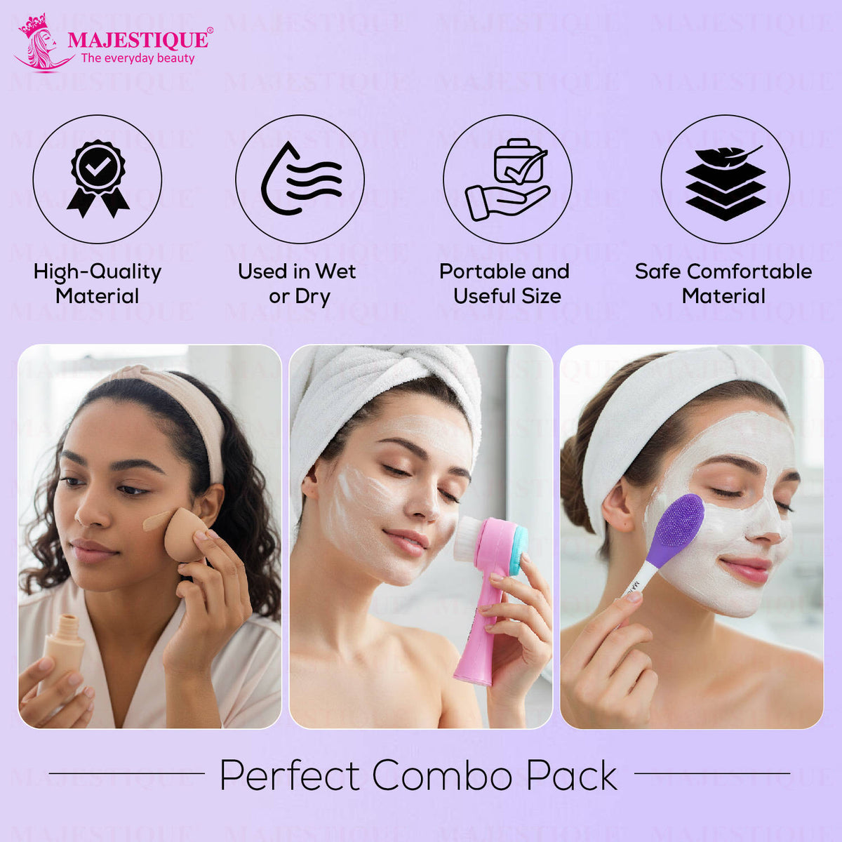 3 In 1 Skin Care Set With Facial Cleansing Brush & Beauty Blender | T32 - view 3
