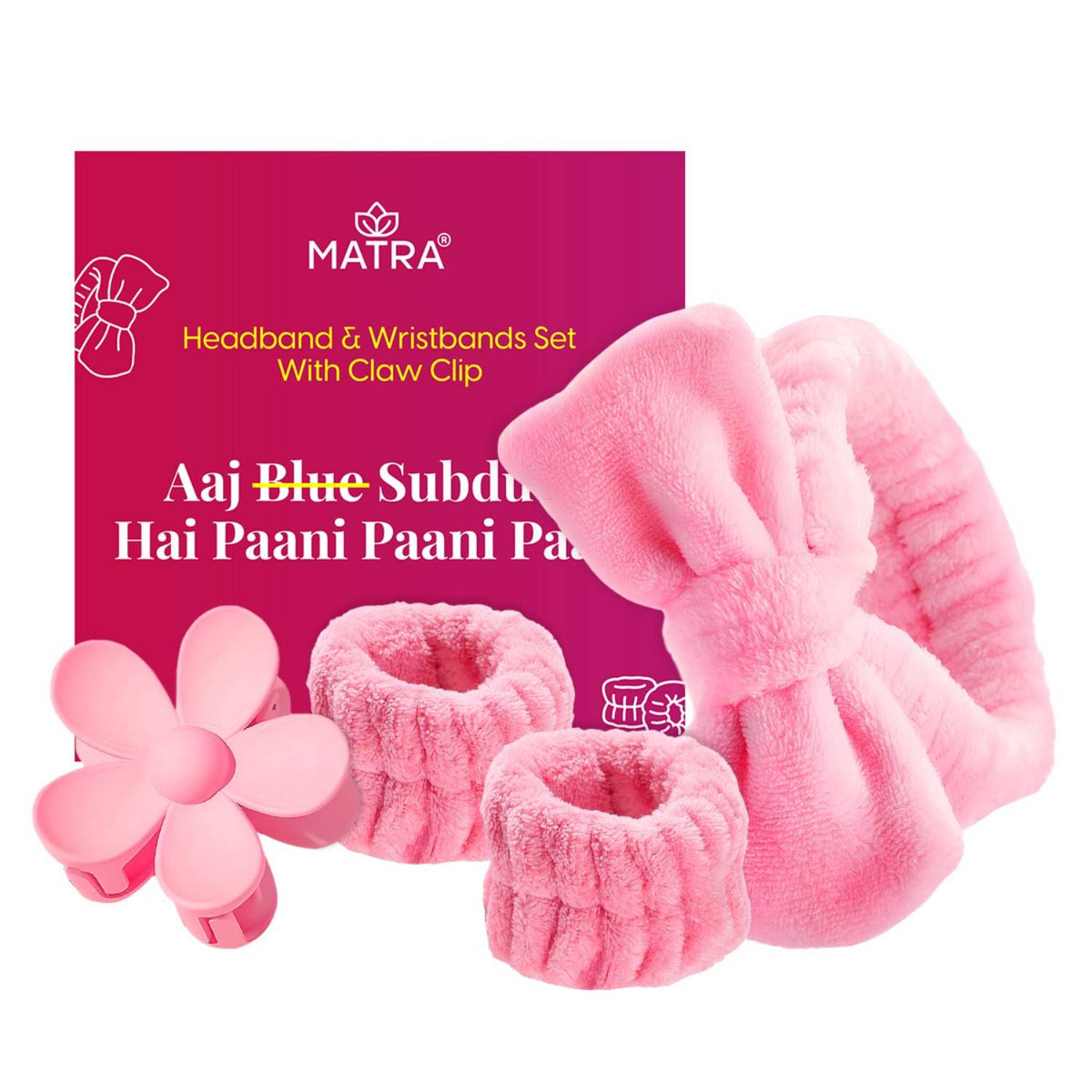 Bow Headband Wristband & Claw Clip Hair Clutcher Set for Facewash Spa Makeup SkincareCombo | C83 - view 1