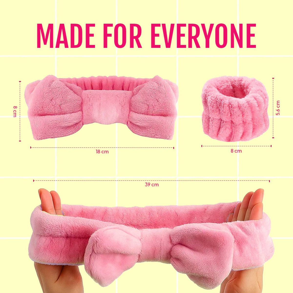 Bow Headband Wristband & Claw Clip Hair Clutcher Set for Facewash Spa Makeup SkincareCombo | C83 - view 5