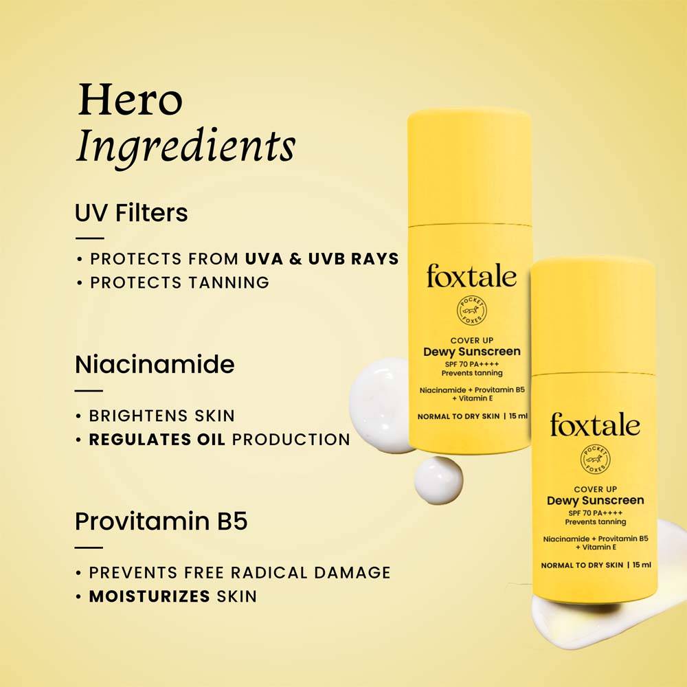 Dewy Sunscreen SPF 70 PA++++ With Niacinamide + Provitamin B5 + Vitamin E | FC3 - view 3