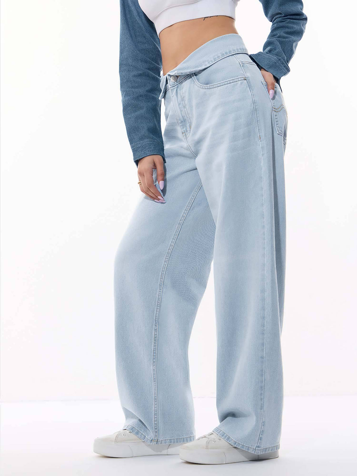 Baggy-Fit Denim Cloudy Women Wide Leg Jeans | BG78 - view 1