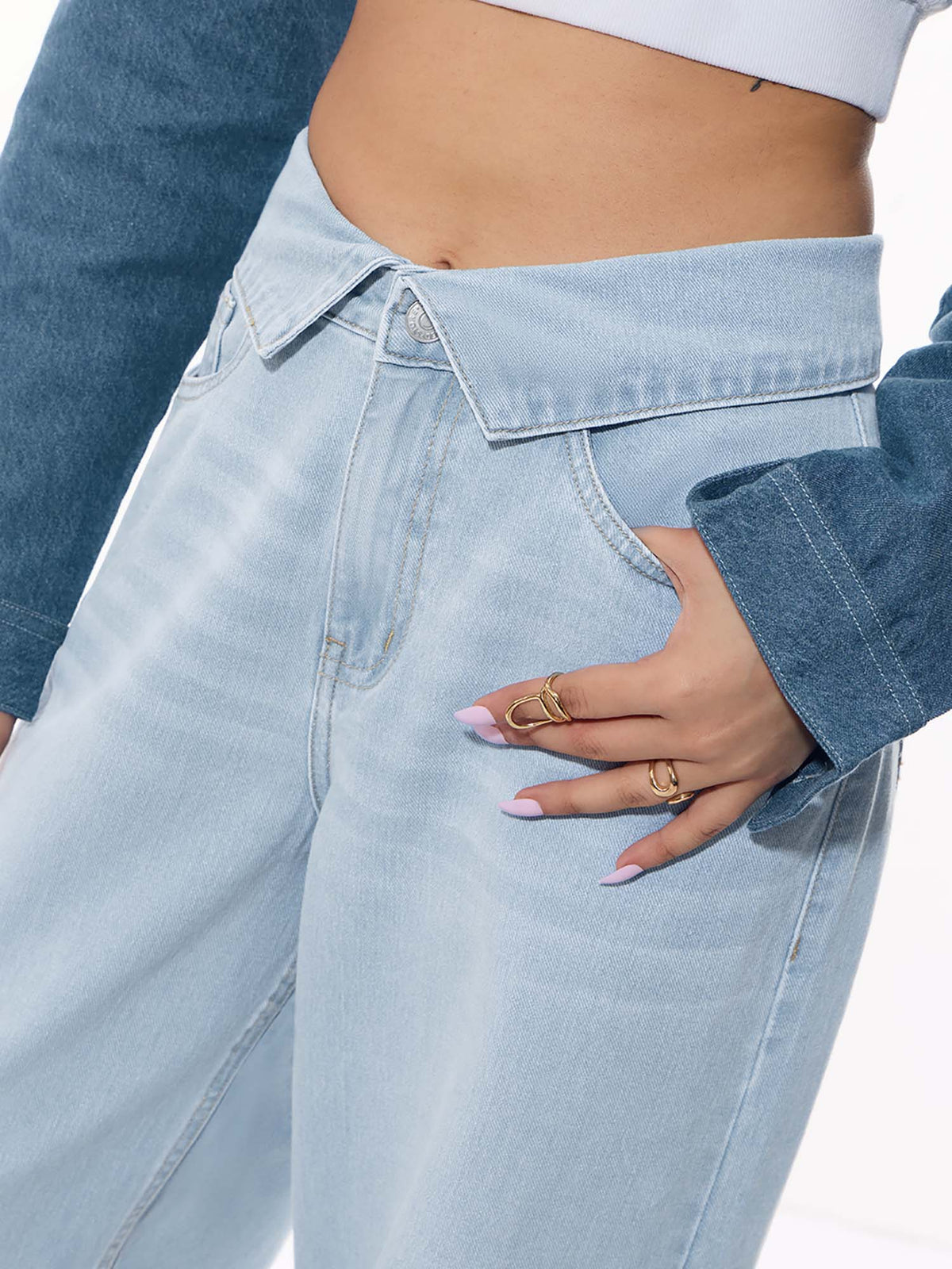 Baggy-Fit Denim Cloudy Women Wide Leg Jeans | BG78 - view 2