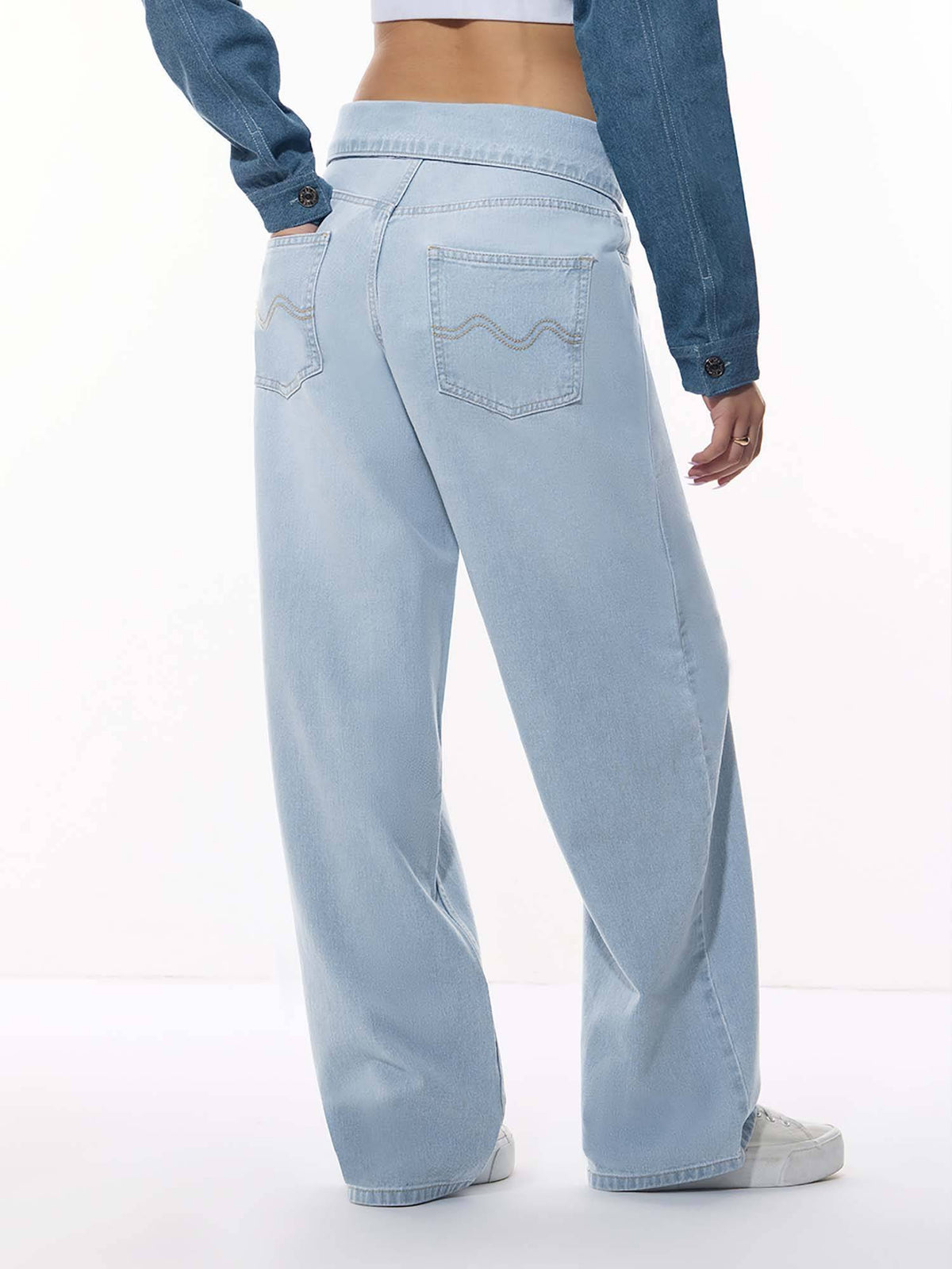 Baggy-Fit Denim Cloudy Women Wide Leg Jeans | BG78 - view 4