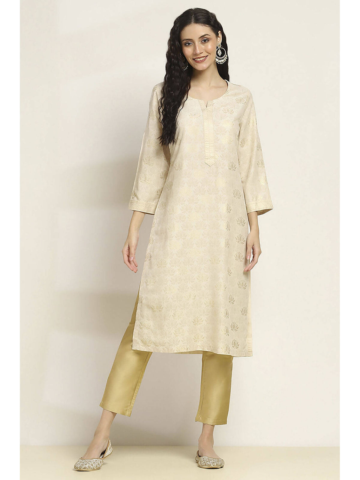 Women Blue Viscose Rayon Printed Straight Kurta | U3S - view 7